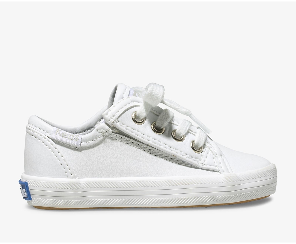 Keds Sneakers White - Kickstart Jr. Leather - Kids NVEQKY-306